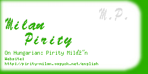milan pirity business card